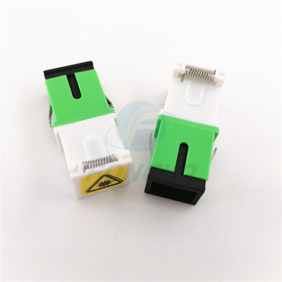 Singlemode weißer grüner Faser-Optikselbstfensterladen-Adapter Shell-Metallschrapnell Adapter-SC/APC