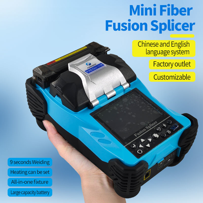 Blue Fiber Optic Fusion Splicer 4800mAh Batterie Chinesisch/Englisch 2 Sprachen Schweißsplißmaschine