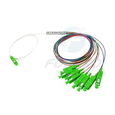 1*8 SC APC Glasfaser-PLC-Splitter 1:8 Stahlröhre FTTH Mini-optische PLC-Splitter