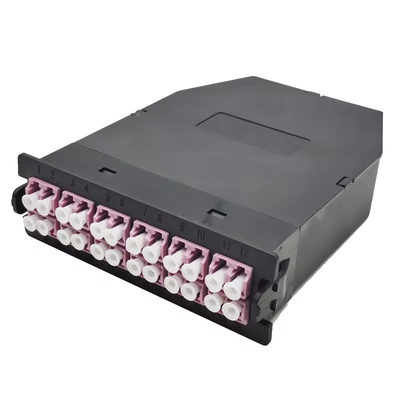 24F Schwarze LC Duplex Multimode MPO MTP Faserkassette für 24 Ports OM3 OM4 OS2 Patch Panel