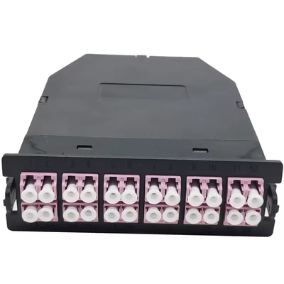 24F Schwarze LC Duplex Multimode MPO MTP Faserkassette für 24 Ports OM3 OM4 OS2 Patch Panel