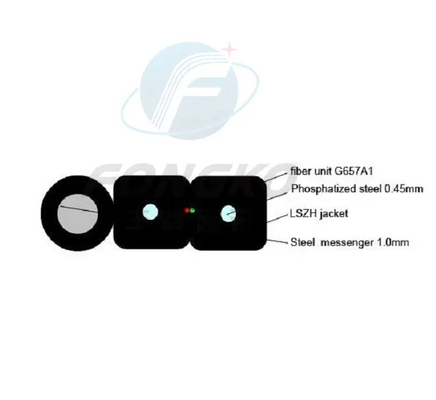 Außen-GJYXFCH 2*5mm FTTH-Roll Drum Fiber Drop Kabel LSZH selbsttragbares Glasfaserkabel