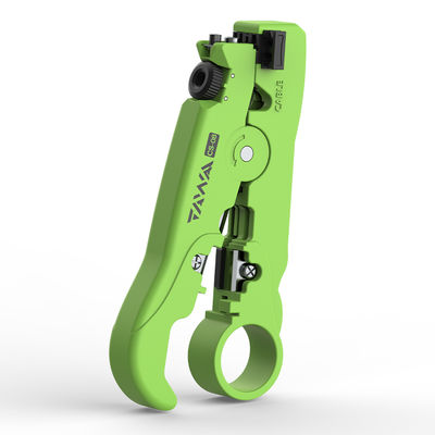 FONGKO CS-08 Rundes Flachkoaxialkabel-Schneidwerkzeug, Multifunktions-Abisolierzange mit Endschneider