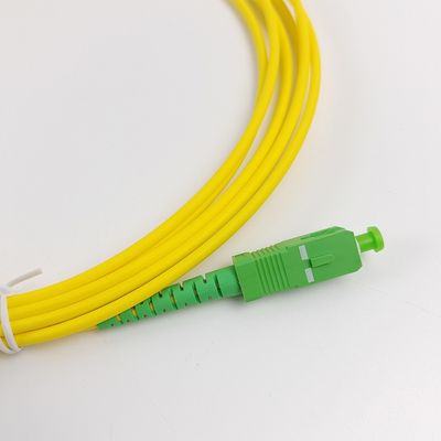 Optisches Patchkabel Gelb Pigtail SC/APC G652D Singlemode LSZH 1M Simplex 2,0mm Glasfaser-Patchkabel