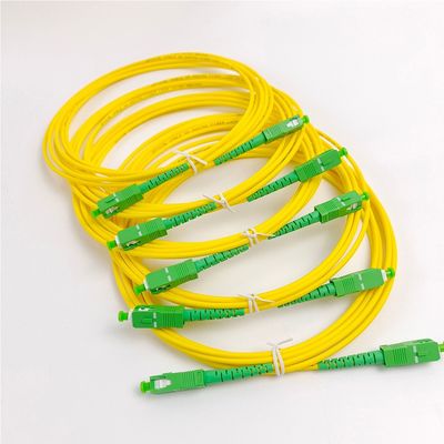 Optisches Patchkabel Gelb Pigtail SC/APC G652D Singlemode LSZH 1M Simplex 2,0mm Glasfaser-Patchkabel