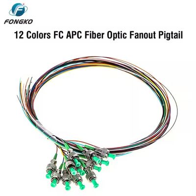 Glasfaser-SM-Faser-Pigtail 12-adrig 0,9 mm G652D PVC LC FC SC ST UPC APC Faser-Pigtail