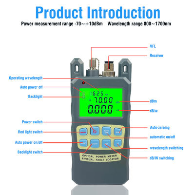FONGKO 70+10dBm 10mw Glasfaserstromzähler 10km Kabeltester Werkzeug visueller Fehlerlocator All-in-One Glasfaserkabel Tester