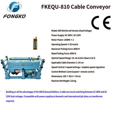 FONGKO FKEQU-810 AC380V AC220V Kabelzieher Mehrfachgeräte Verknüpfte Kabelzugmaschine Untergrundkabelbau