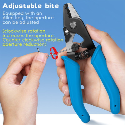 3-Hole Precision Optical Cable Stripper SC Jaw Safety Lock Spring Return Ergonomic Rubber Fiber Optic Stripper