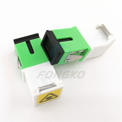 Einheitliche Fiberadapter Weiße Grüne Schale SC/APC Auto-Shutter Adapter mit Metallschrapnel und Temperaturstabilität ≤0.20dB