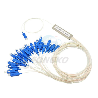 1x8 1 1*32 1*64 FTTH PLC Stahlrohrspalter SC UPC 0,9mm Glasfaser PLC Spalter
