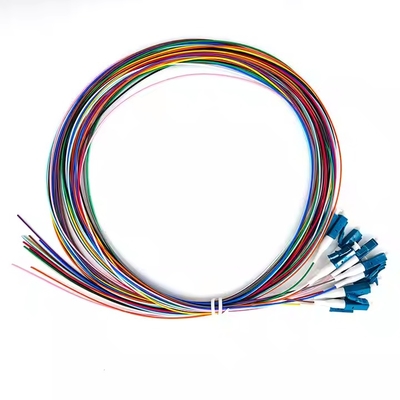Glasfaser-Pigtail 12 Fasern 0,9 mm G652D PVC-Glasfaser-Pigtail LC FC SC ST UPC APC Glasfaser-Pigtail